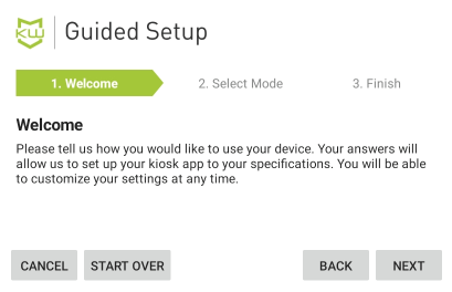 Guided Setup Welcome Screen